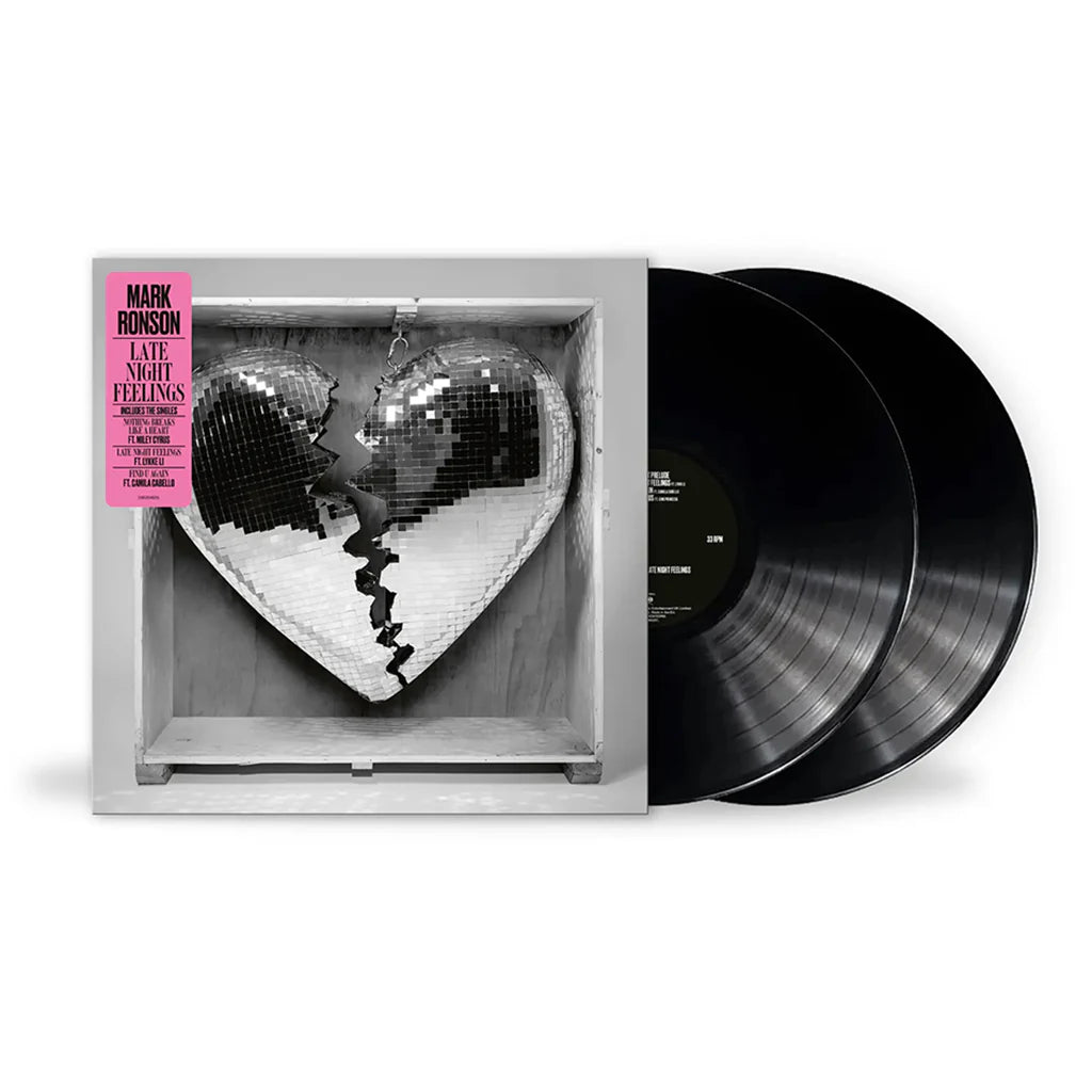 Mark Ronson Vinyl record with a heart-shaped disco ball design on the cover