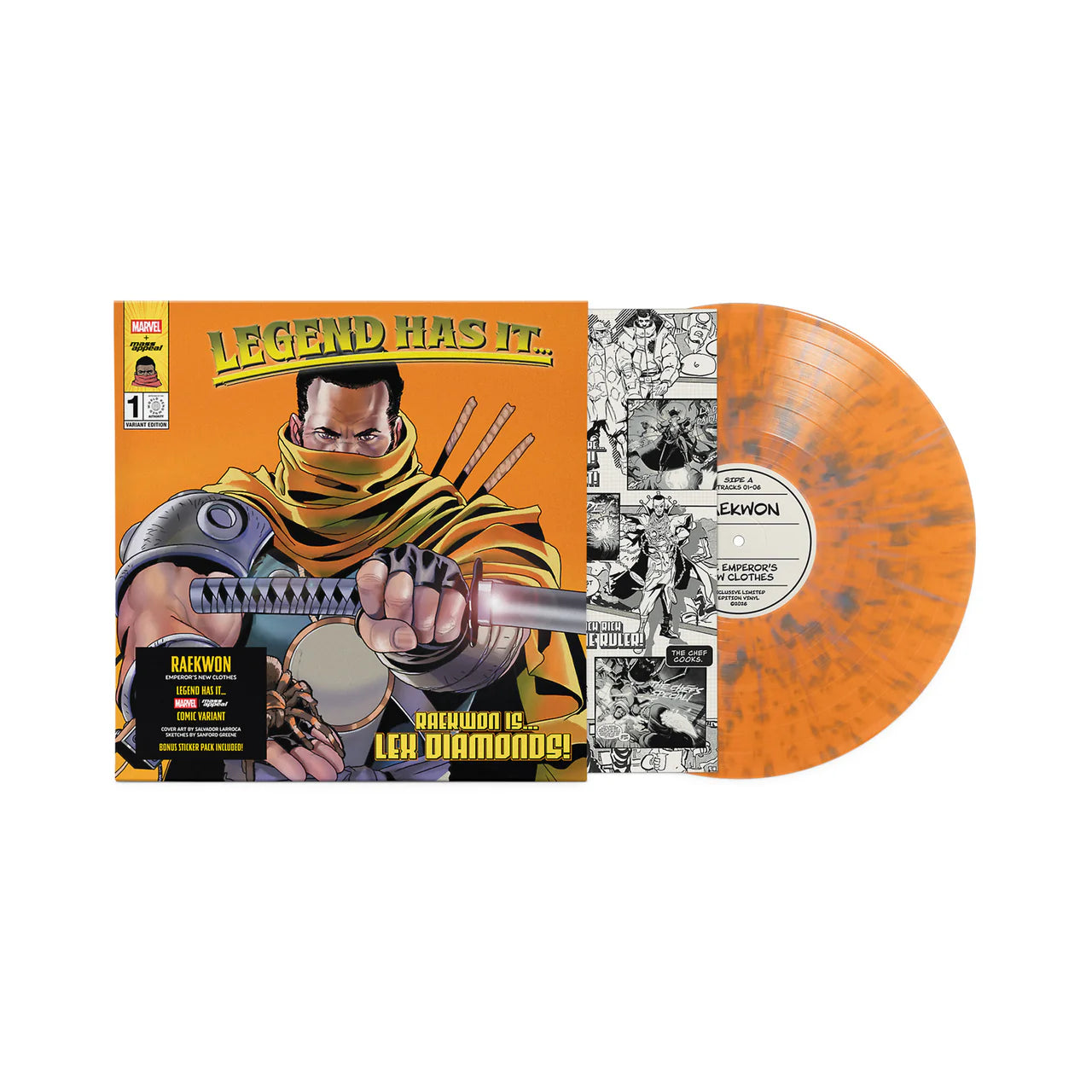 Raekwon - The Emperor's New Clothes Vinyl record with comic book cover design and orange color