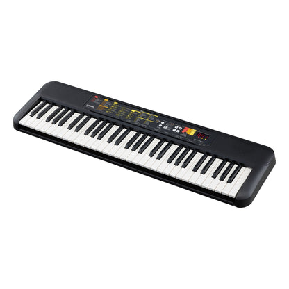 Yamaha PSR-F52 Black electronic keyboard with white keys on a white background