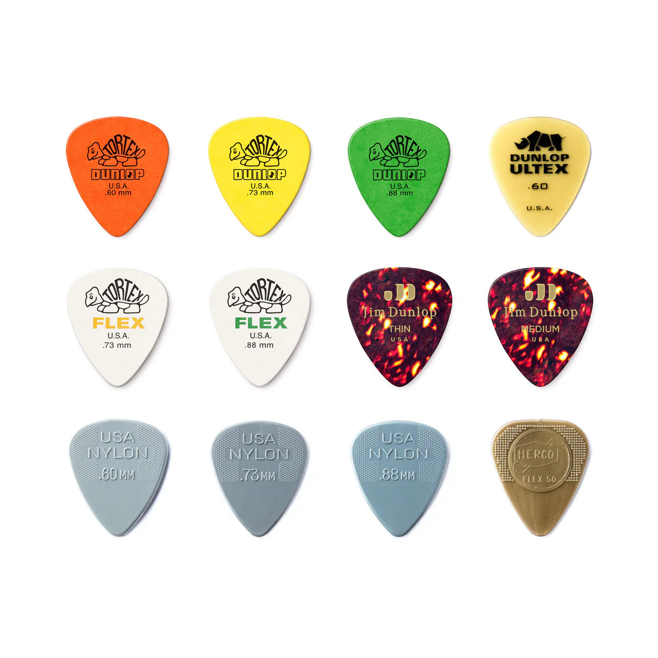 Dunlop Acoustic Guitar Picks – Variety Player Pack (12 Picks) Open