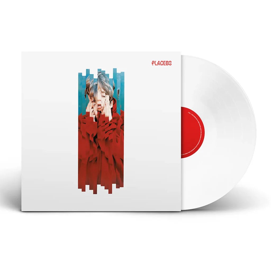 Placebo - Placebo RE:CREATED Vinyl record with a cover featuring a person in a red coat and 'Placebo' branding.