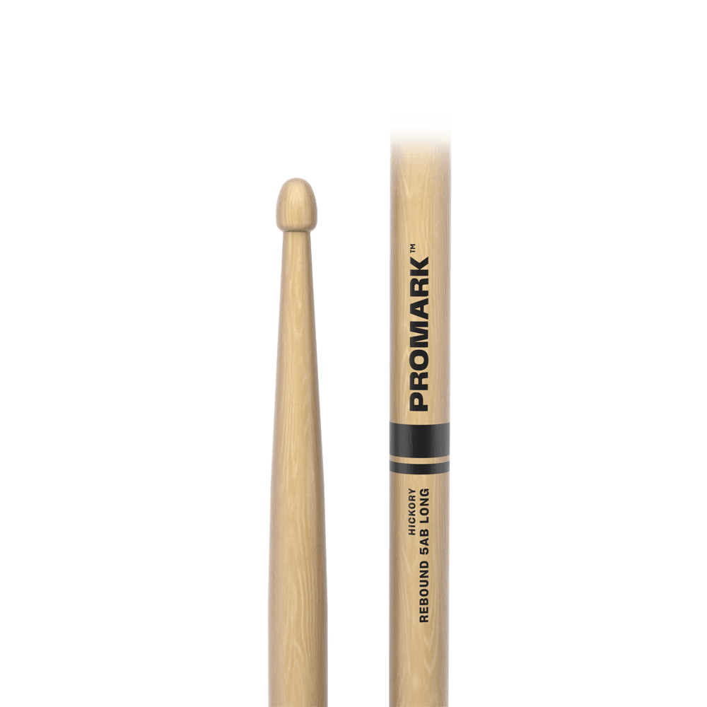 ProMark Rebound 5AB Long Hickory Drumstick - Acorn Wood Tip Close