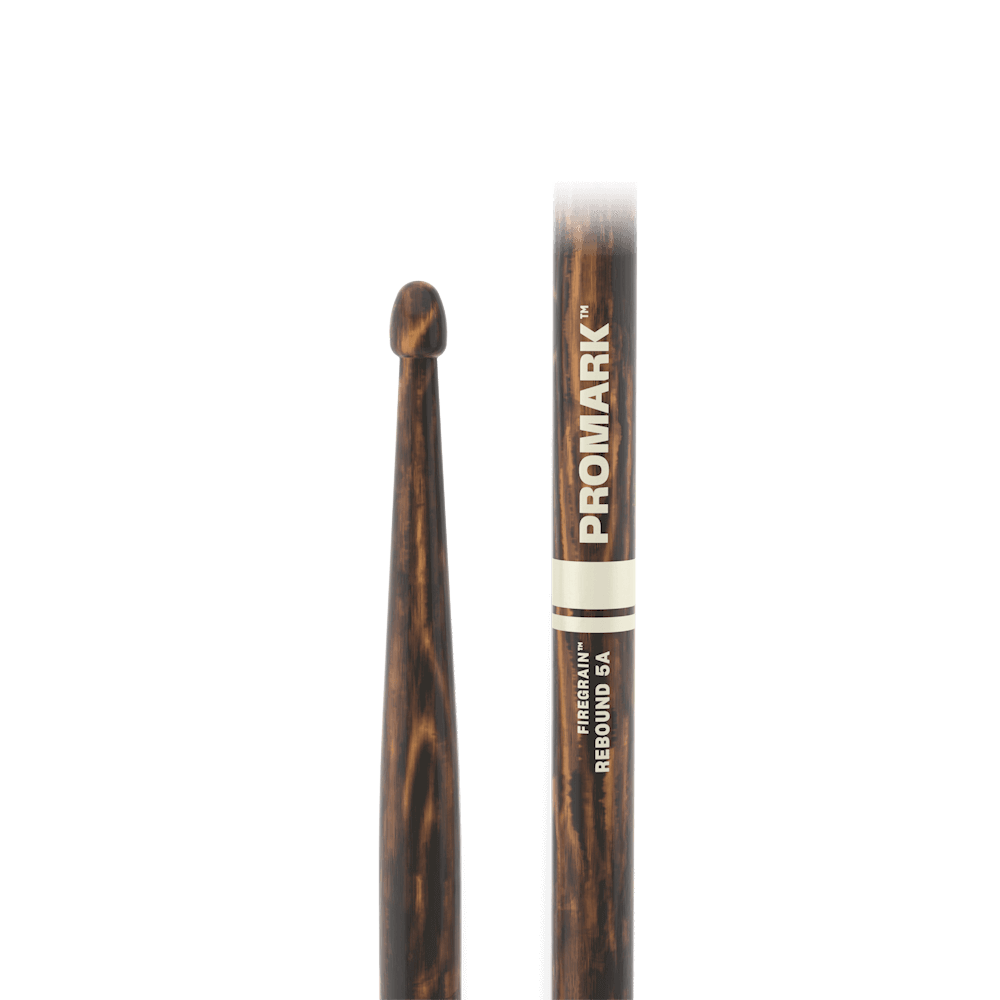 ProMark Rebound 5A FireGrain Hickory Drumstick - Acorn Wood Tip Close