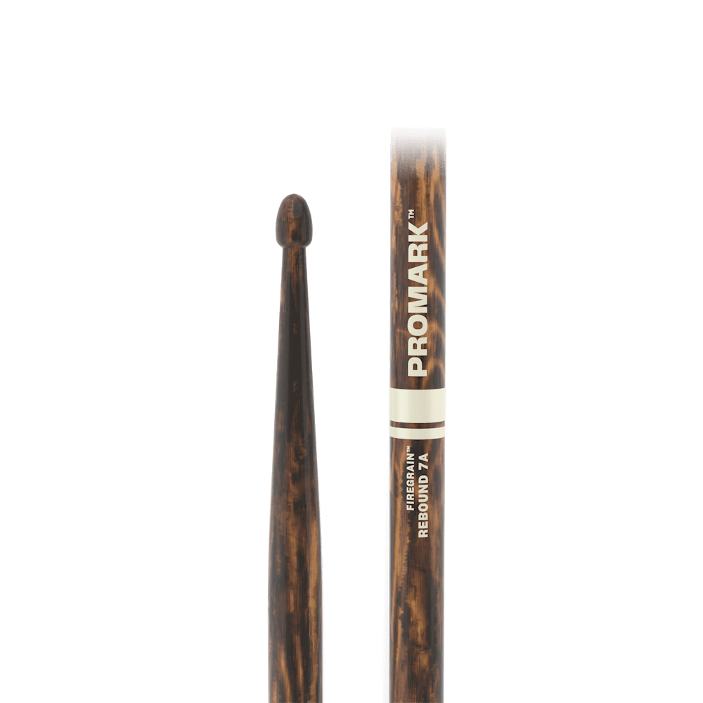 ProMark Rebound 7A FireGrain Hickory Drumstick - Acorn Wood Tip Close