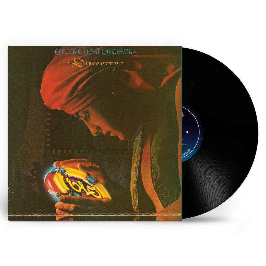 Electric Light Orchestra - Discovery Vinyl Vinyl record with cover featuring a person holding a colourful object, on a white background