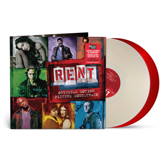 Rent - Original Motion Picture Soundtrack Vinyl record with 'Rent' soundtrack cover featuring character portraits