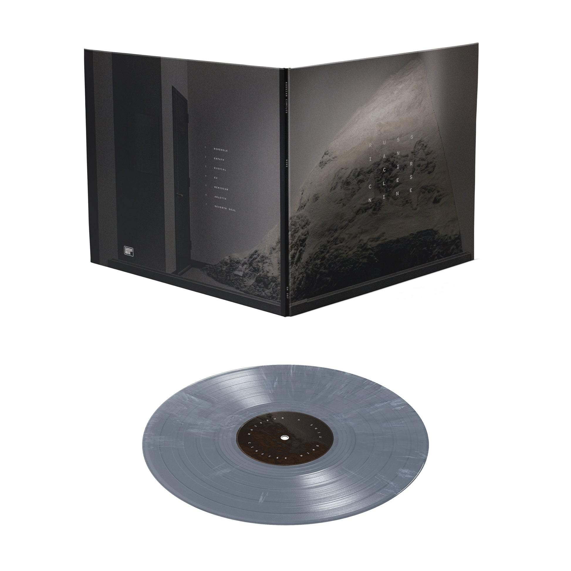 Russian Circles - Nine (Eco Graphite) Vinyl Vinyl record with a black cover featuring an image of a planet on a white background