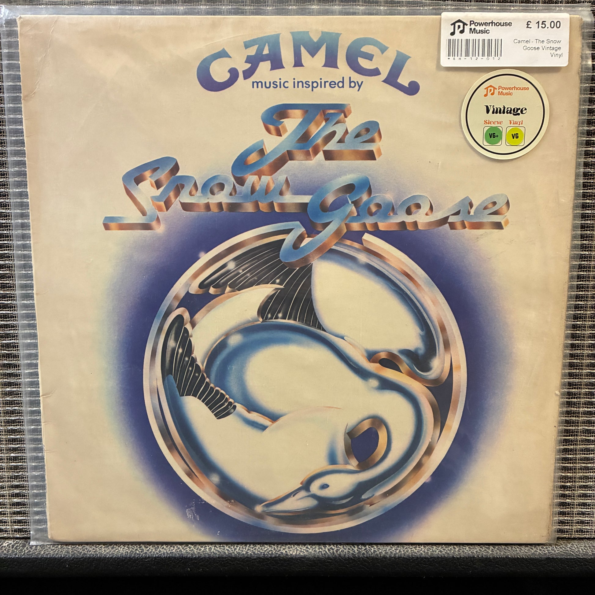 Camel - The Snow Goose Vinyl record cover with 'Camel' and 'The Snow Goose' design on a beige background