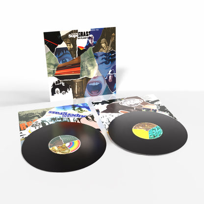 Supergrass - The Strange Ones Vinyl records with colorful covers on a white background