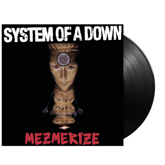 System Of A Down - Mesmerize Vinyl record with 'System of a Down' album cover featuring a stylized face and text.
