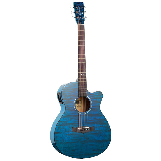 Tanglewood TA4CEBL Azure Super Folk Cutaway Electro-Acoustic - Serenity Blue Gloss