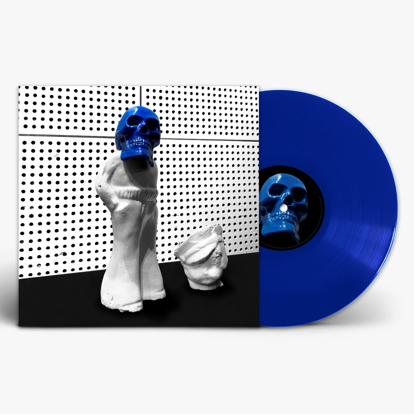 Jack White - Frozen Charlotte Blue vinyl record with a person wearing a blue helmet against a white background