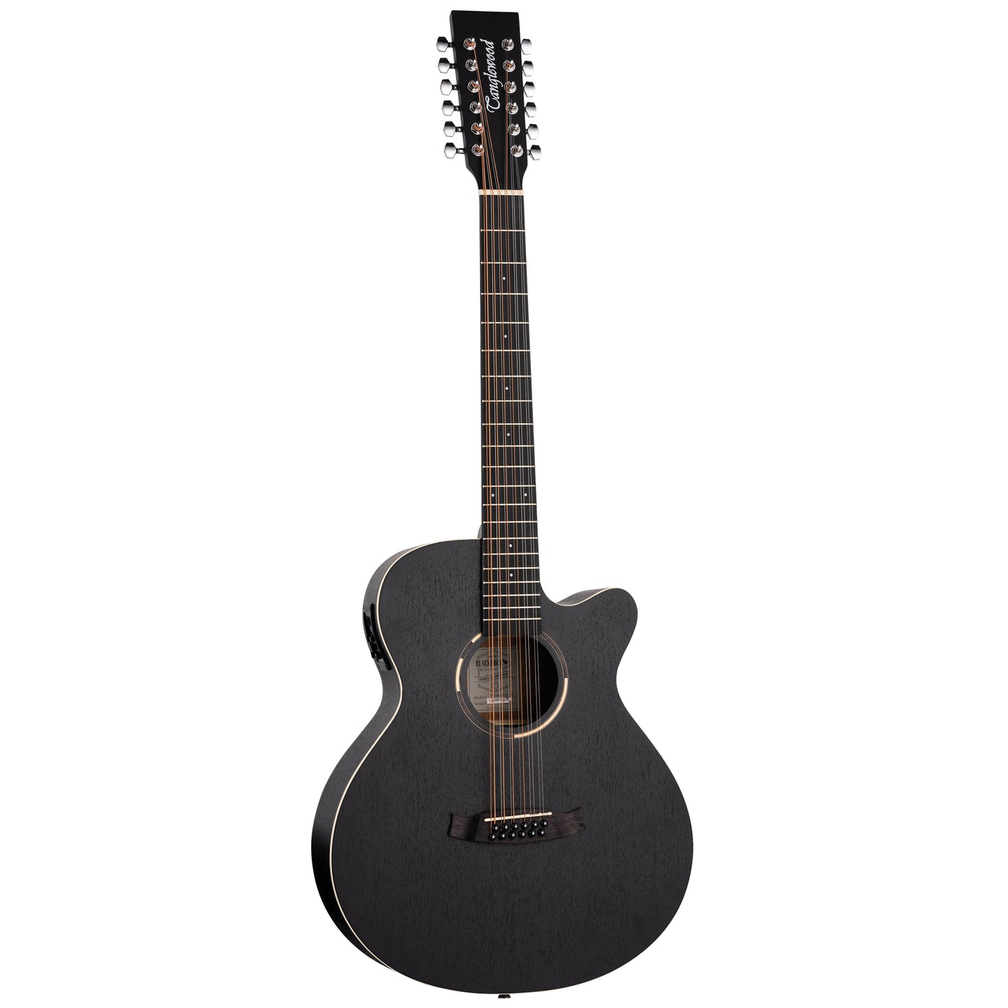 Tanglewood TWBBSFCE12 Blackbird Super Folk 12-String Electro-Acoustic - Smokestack Black Satin