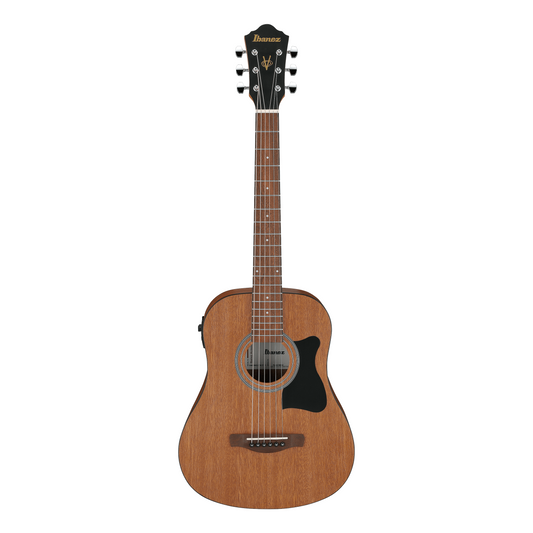 Ibanez V44MINIE V-Series 3/4 dreadnought electro-acoustic guitar in open pore natural finish.