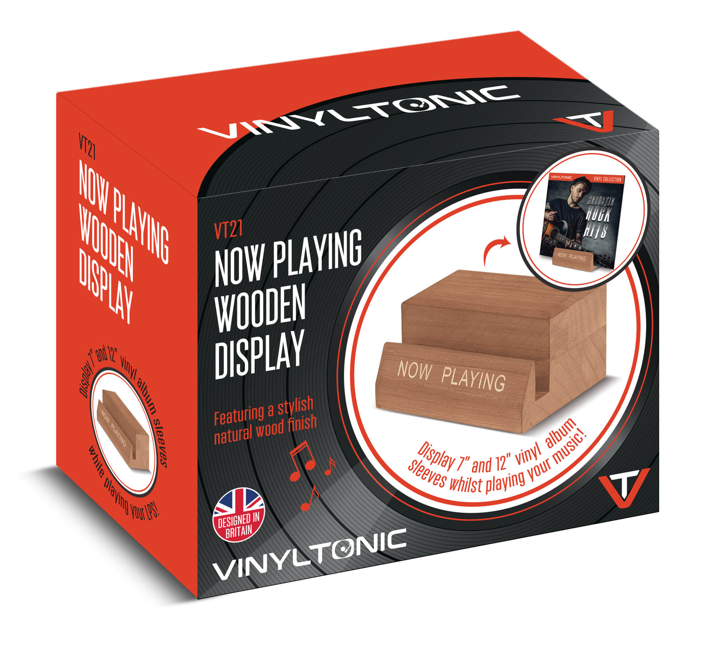 Vinyl Tonic NOW PLAYING Wooden Stand