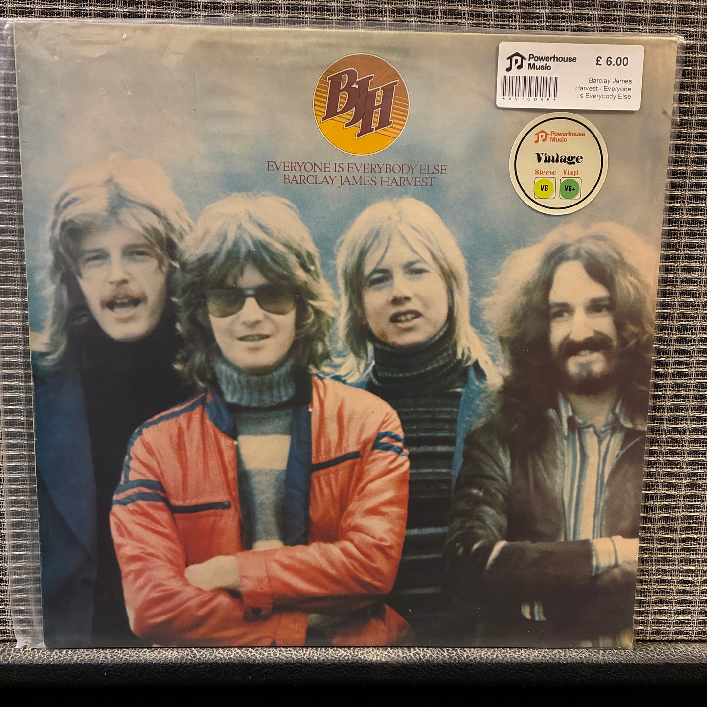 Barclay James Harvest - Everyone Is Everybody Else Vinyl record cover with a band photo and 'BH' logo