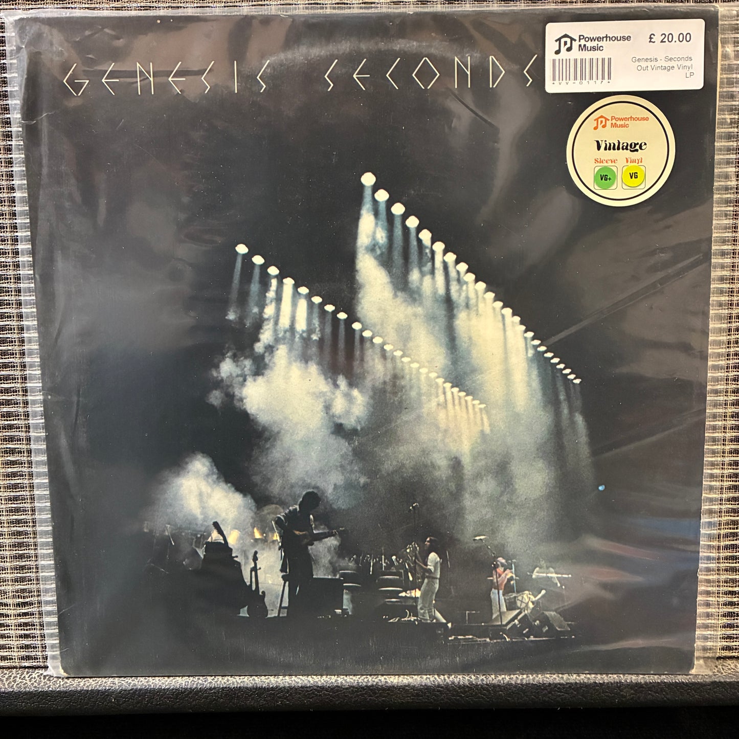 Genesis - Seconds Out  Vinyl album cover with stage performance image and 'Genesis Seconds' text