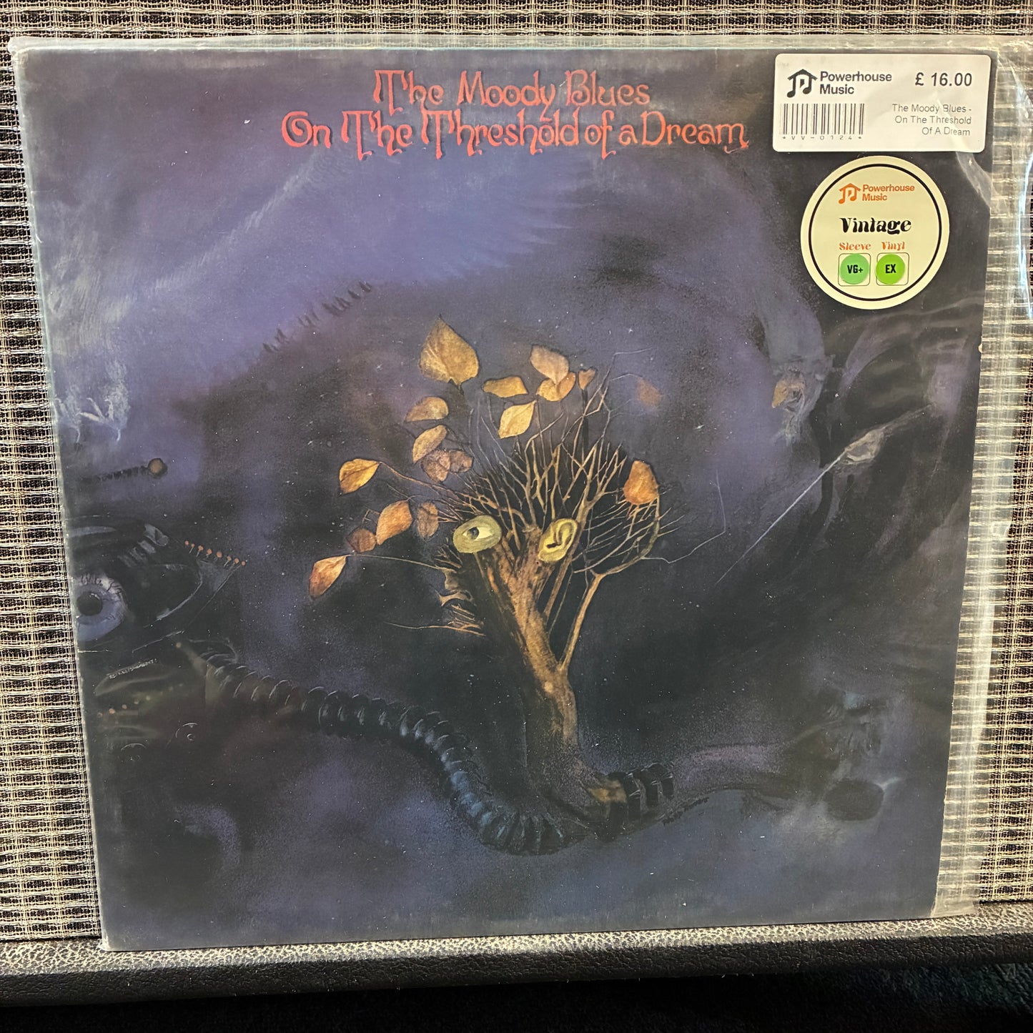 The Moody Blues - On The Threshold Of A Dream Vinyl record cover for 'On the Threshold of a Dream' by The Moody Blues with a tree and snake design.
