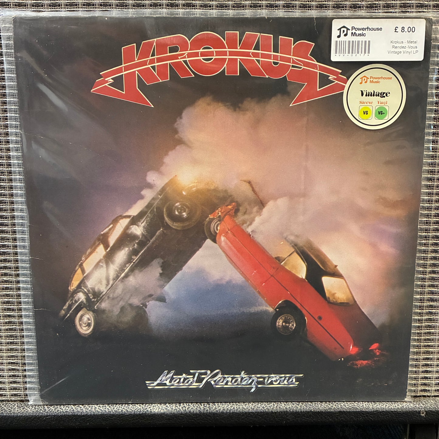 Krokus - Metal Rendez-Vous Vinyl album cover with a car and steam locomotive design, featuring the band Krokus.