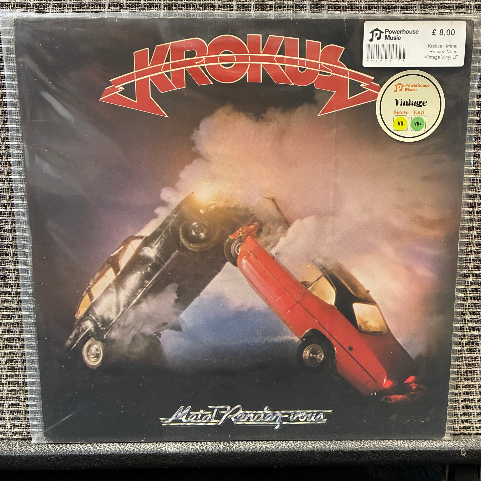 Krokus - Metal Rendez-Vous Vinyl album cover with a car and steam locomotive design, featuring the band Krokus.