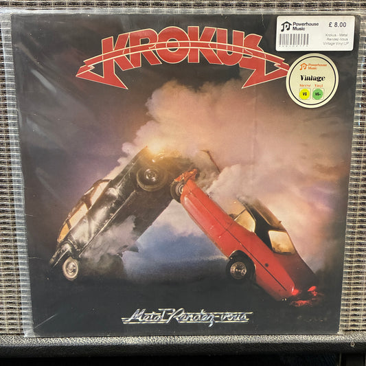 Krokus - Metal Rendez-Vous Vinyl album cover with a car and steam locomotive design, featuring the band Krokus.