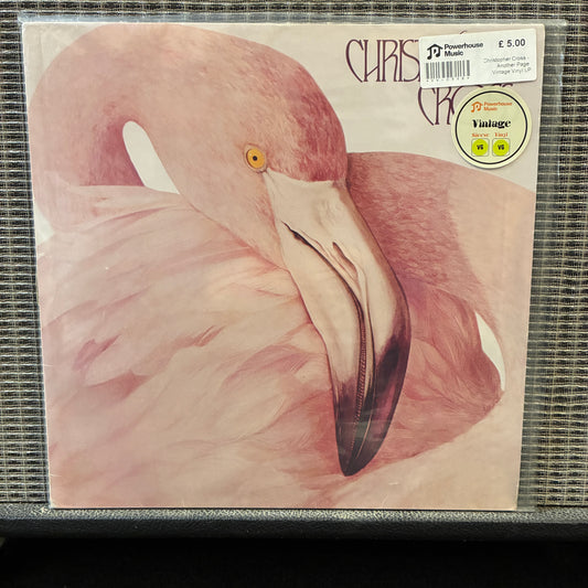 Christopher Cross - Another Page Vinyl record cover with a pink flamingo design and visible label.