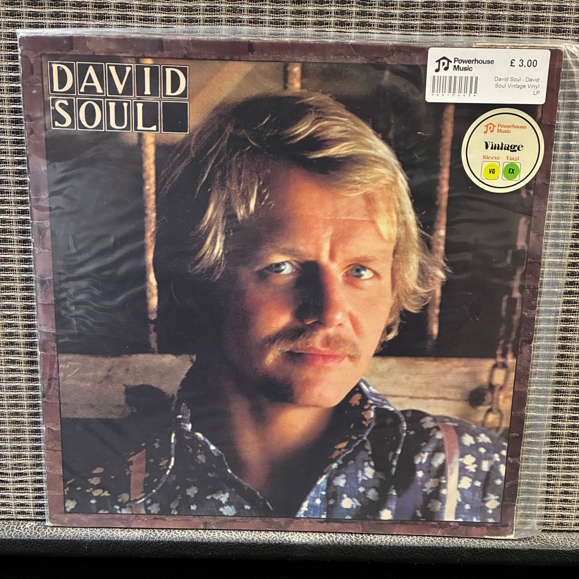David Soul - David Soul Vinyl record cover featuring a person with blonde hair and a patterned shirt, with 'David Soul' text on top.