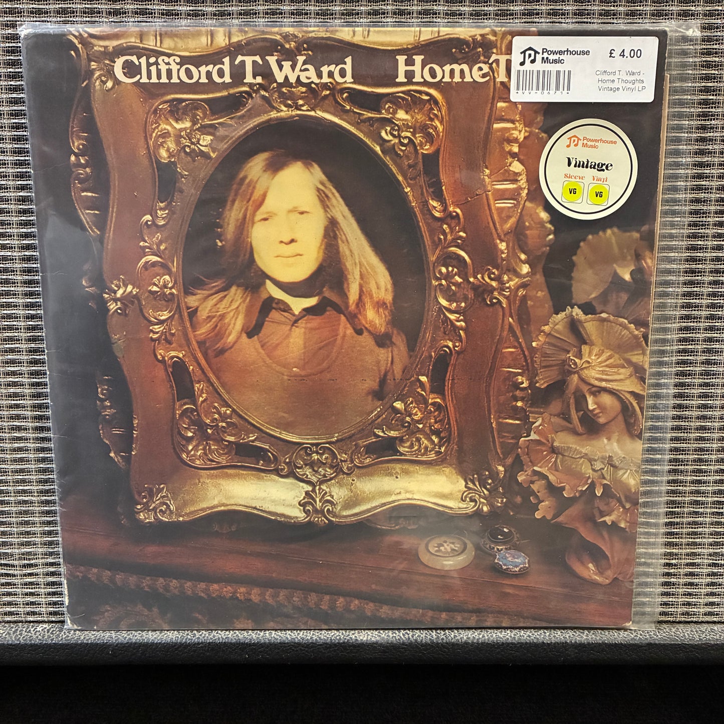 Clifford T. Ward - Home Thoughts Vinyl record cover with vintage-style portrait and decorative elements, featuring the title 'Clifford T. Ward Home'.