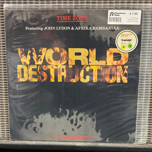 Time Zone Featuring John Lydon and Afrika Bambaataa - World Destruction Vintage Vinyl 12" Single