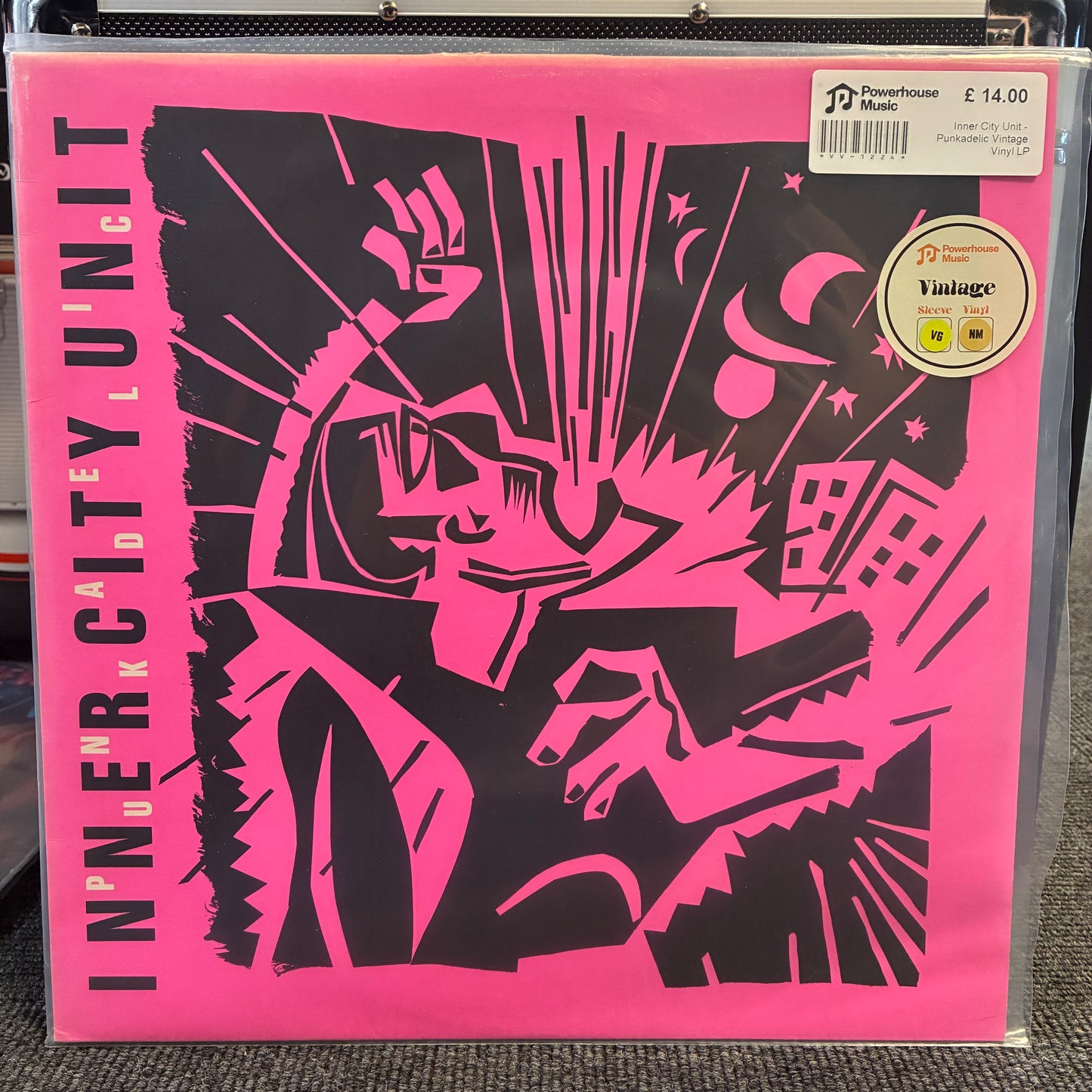 Inner City Unit - Punkadelic Vintage Vinyl LP Vinyl record with pink and black cover featuring abstract design and 'Inner City Unit' text.