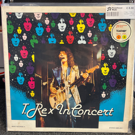 T. Rex - T Rex In Concert Vintage Vinyl LP