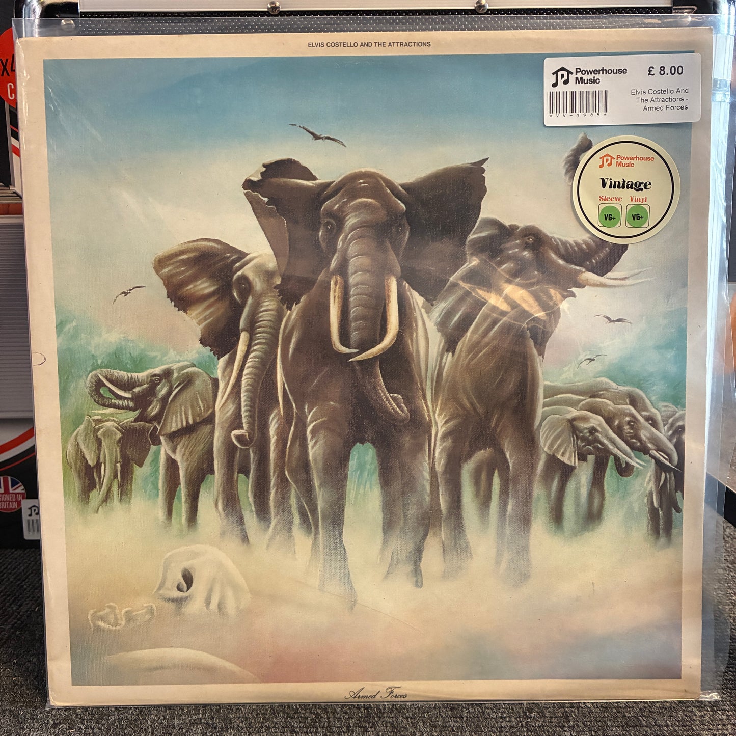 Elvis Costello And The Attractions - Armed Forces Vintage Vinyl LP A vinyl record sleeve for 'Blue Gorilla and the A. F.