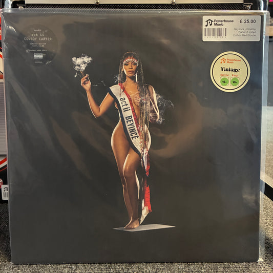 Beyonce - Cowboy Carter (Limited Edition Red Blonde Cover) Vintage Vinyl LP A vinyl record sleeve for 'South Beach' by DJ Jazzy Country, sealed in plastic shrink wrap. The cover art features a woman in a white bikini with a 'South Beach' sash holding a cigarette.