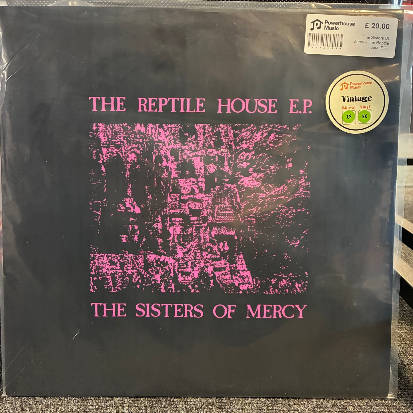 The Sisters Of Mercy - The Reptile House E.P. (RSD23 Grey Smokey) Vintage Vinyl EP A vinyl record sleeve for 'The Reptile House E.P.