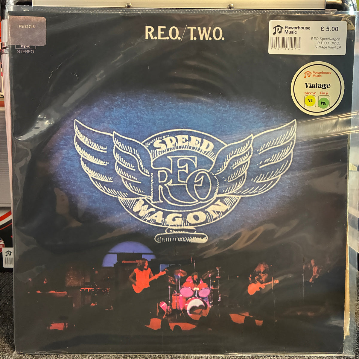 REO Speedwagon - R.E.O./T.W.O. Vintage Vinyl LP A vinyl record sleeve for R.E.