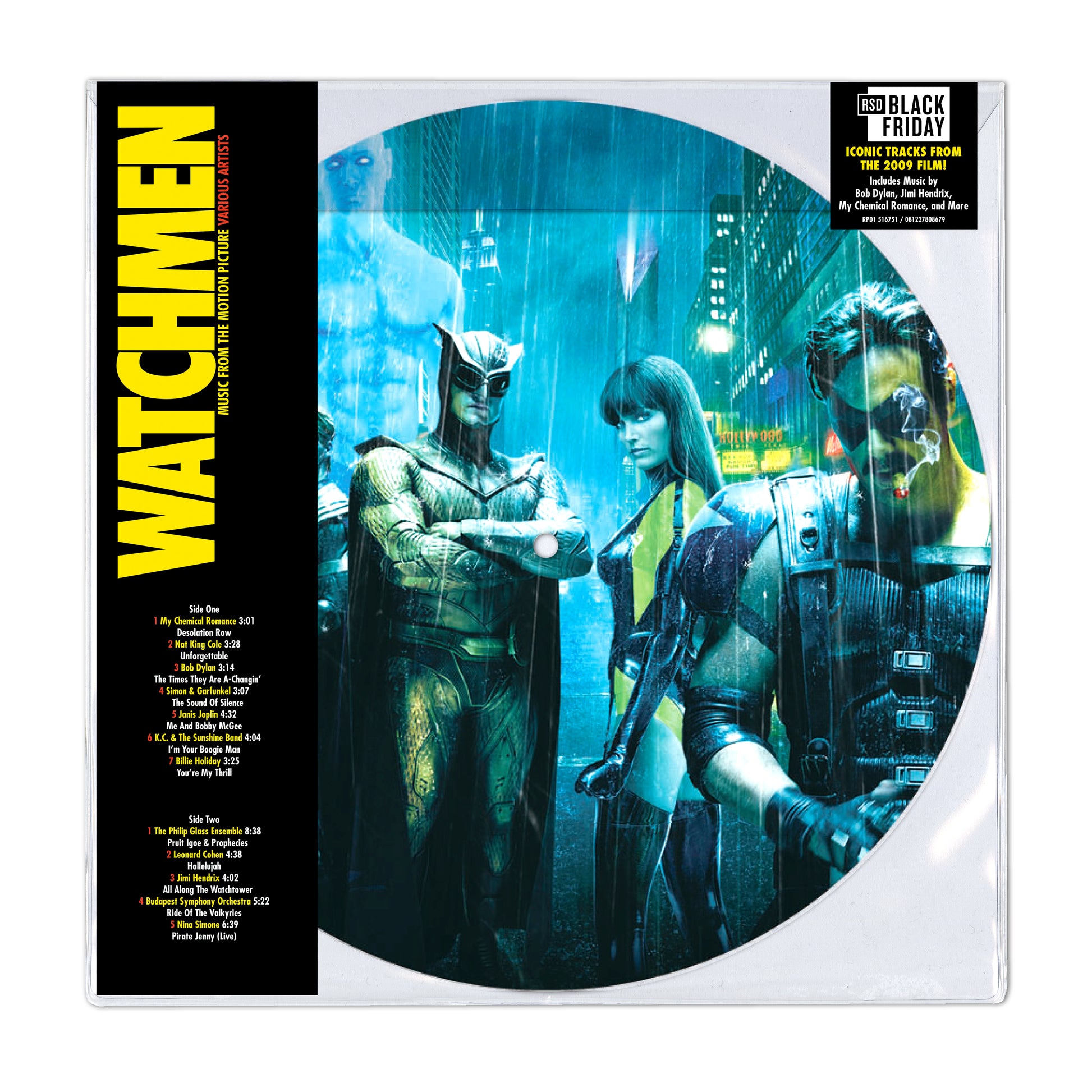 Tyler Bates - Watchmen OST Vinyl record cover for 'Watchmen' with characters in futuristic attire.