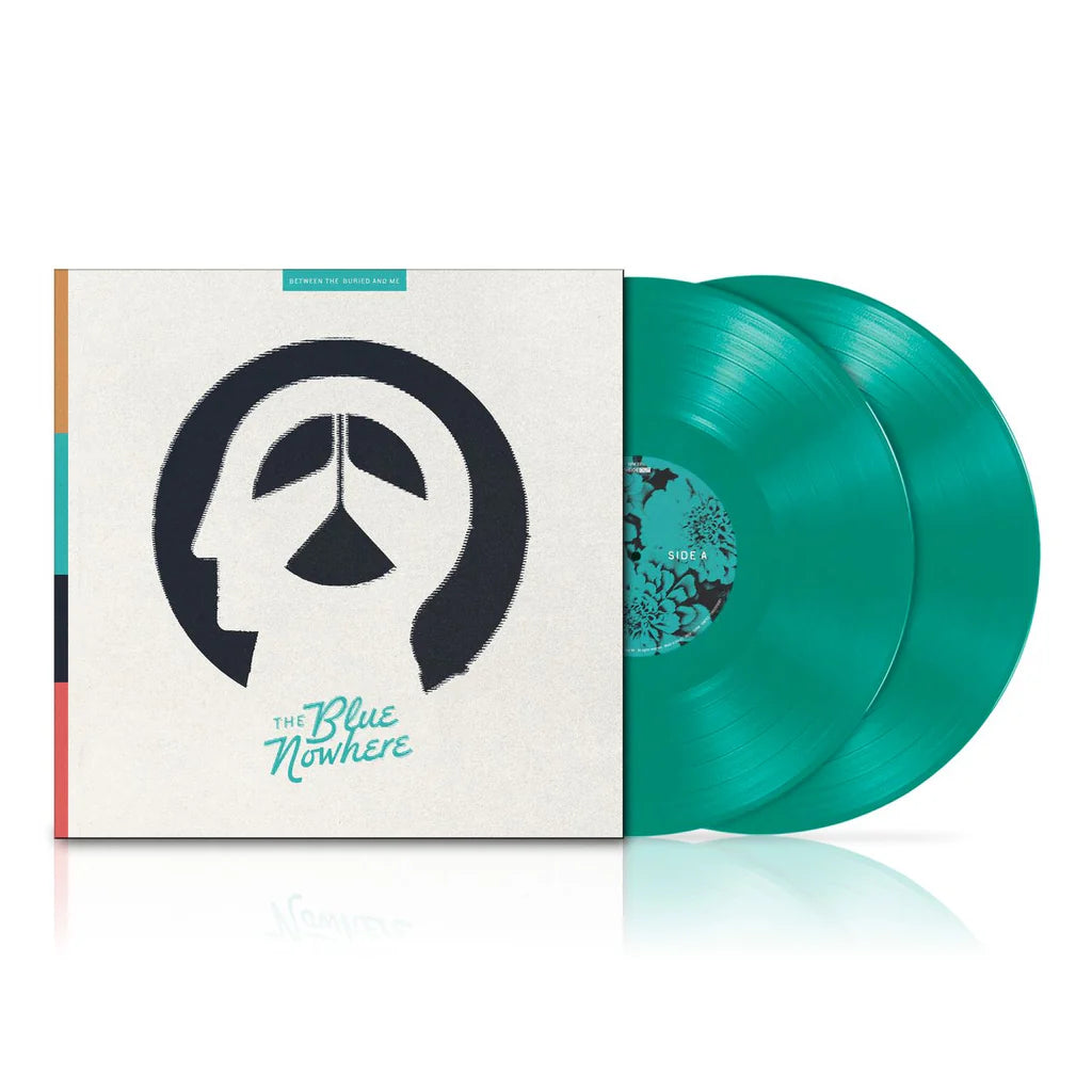 Between the Buried & Me - The Blue Nowhere Vinyl records with a stylized face design on the cover against a white background