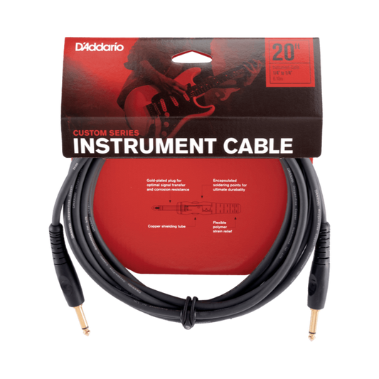 D'Addario Custom Series Instrument Cable - 20 feet