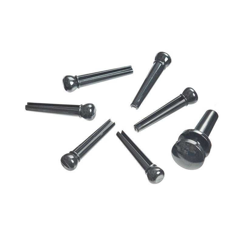 D'Addario Injected Molded Bridge Pins with End Pin Set of 7 - Ebony