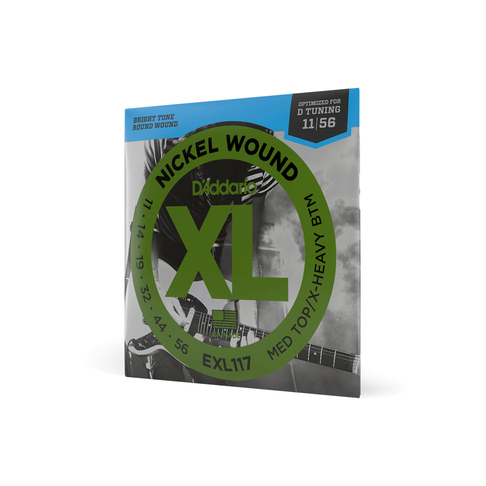 D'Addario EXL117 Nickel Wound Electric Guitar Strings - Medium Top/Extra-Heavy Bottom 11-56