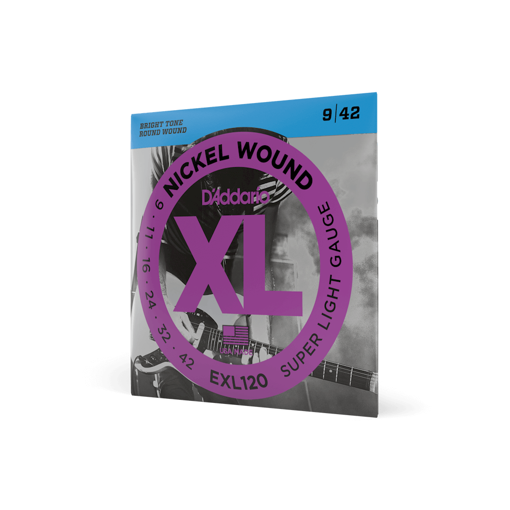 D'Addario EXL120 Nickel Wound Electric Guitar Strings - Super-Light 09-42