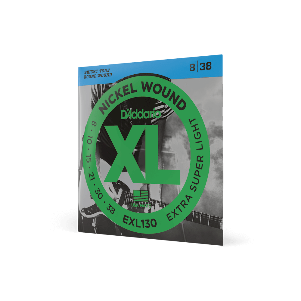 D'Addario EXL130 Nickel Wound Electric Guitar Strings - Extra-Super Light 08-38