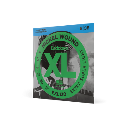D'Addario EXL130 Nickel Wound Electric Guitar Strings - Extra-Super Light 08-38