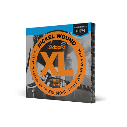 D'Addario EXL140-8 8-String Nickel Wound Electric Guitar Strings - Light Top/Heavy Bottom 10-74