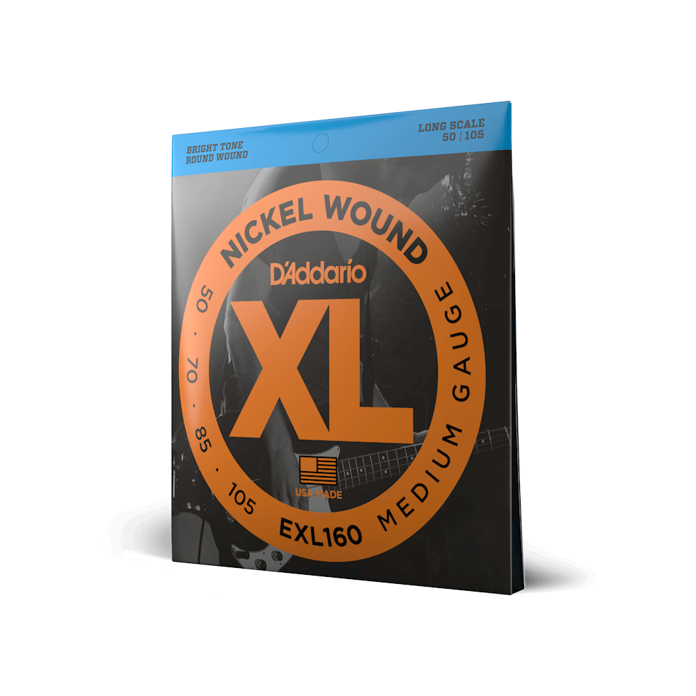 D'Addario EXL160 Nickel Wound Bass Guitar Strings - Medium 50-105 Long Scale