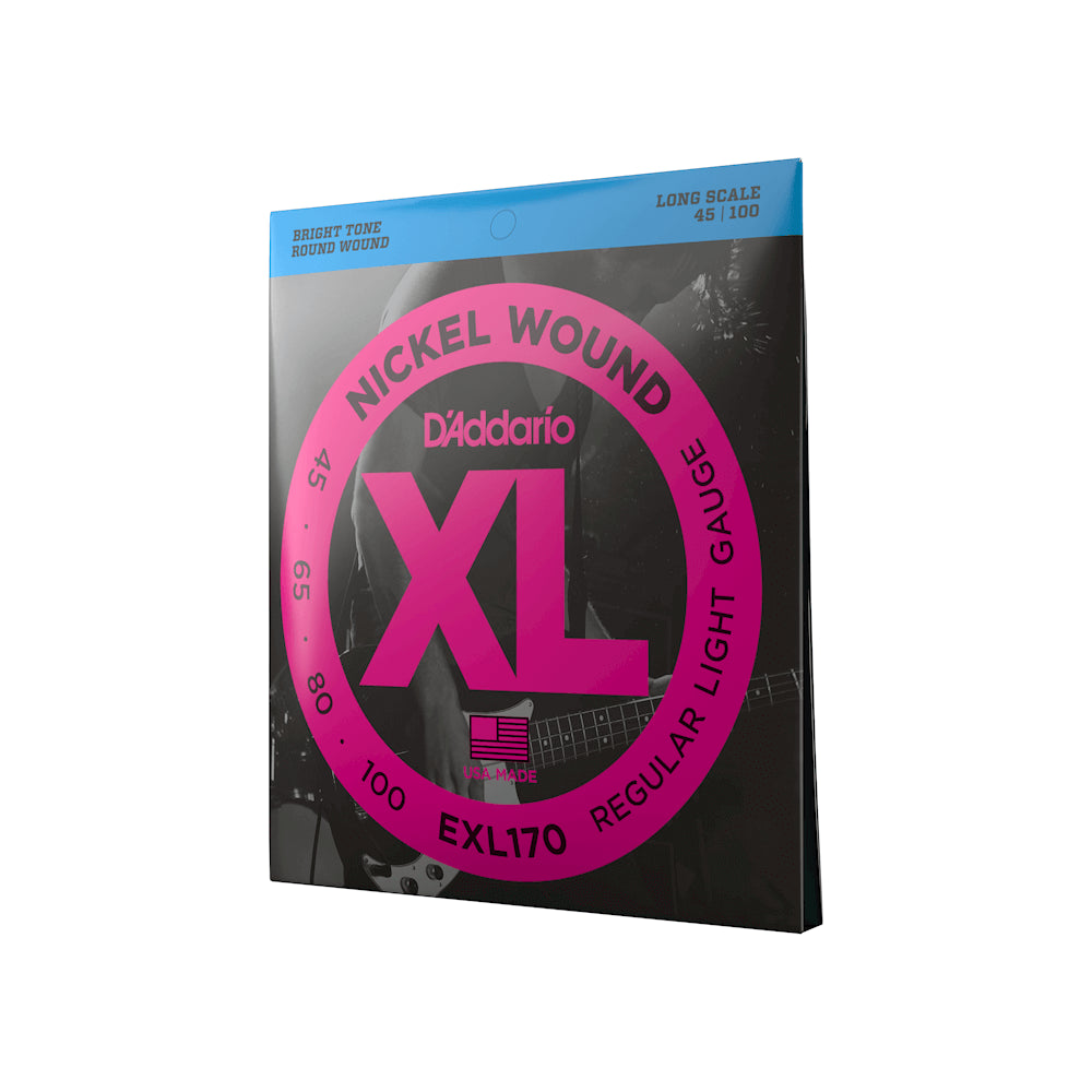D'Addario EXL170 Nickel Wound Bass Guitar Strings - Light 45-100 Long Scale