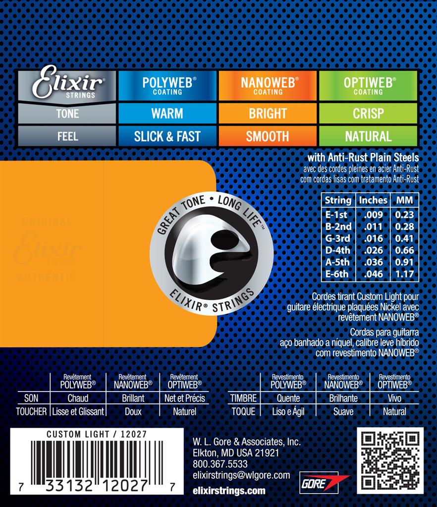 Elixir Nano Electric Custom Light 9-46