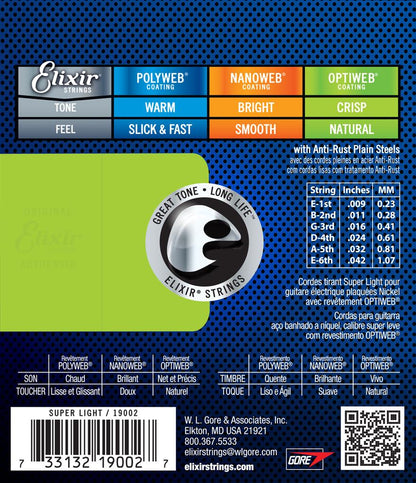 Elixir Optiweb Electric Super Light 9-42