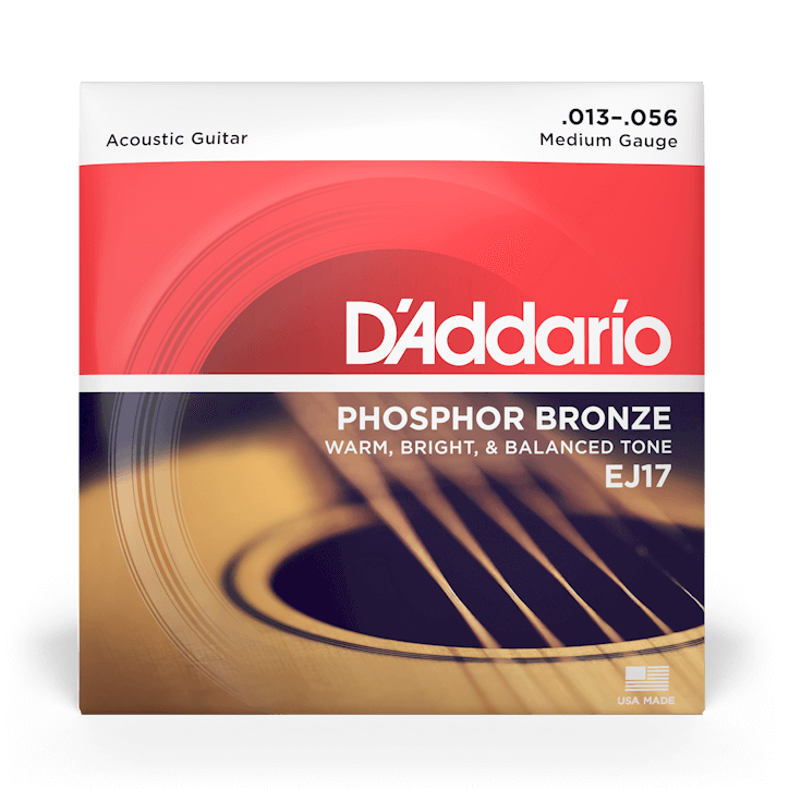 D'Addario EJ17 Phosphor Bronze Acoustic Guitar Strings - Medium 13-56