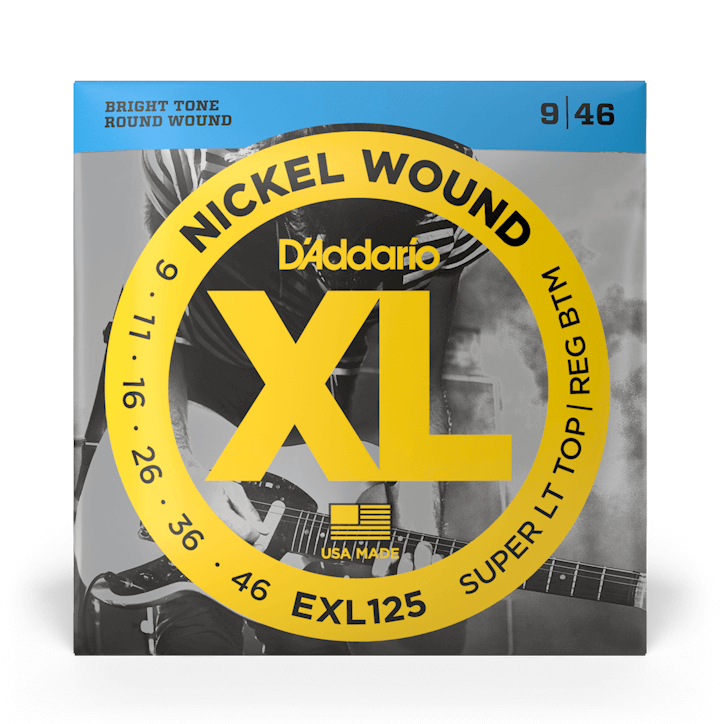 D'Addario EXL125 Nickel Wound Electric Guitar Strings - Super Light Top/ Regular Bottom 09-46
